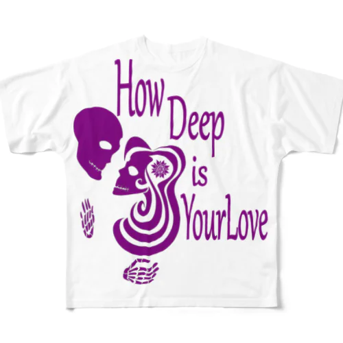 How Deep Is Your Love(紫)  All-Over Print T-Shirt