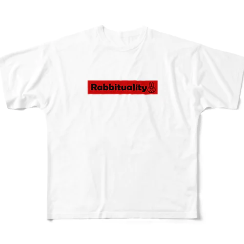 Rabbituality 1 レッド  フルグラフィックTシャツ