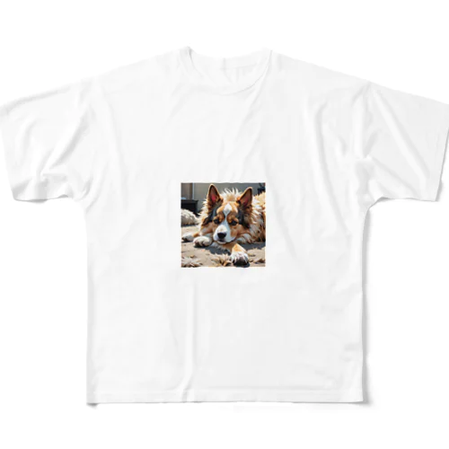 子犬 フルグラフィックTシャツ