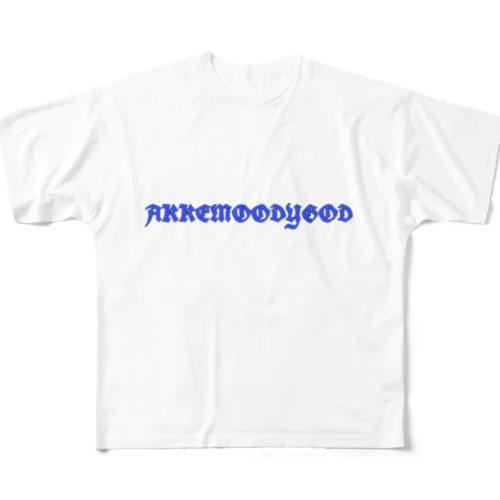 AKKEMOODYGOD (Name Logo2) フルグラフィックTシャツ