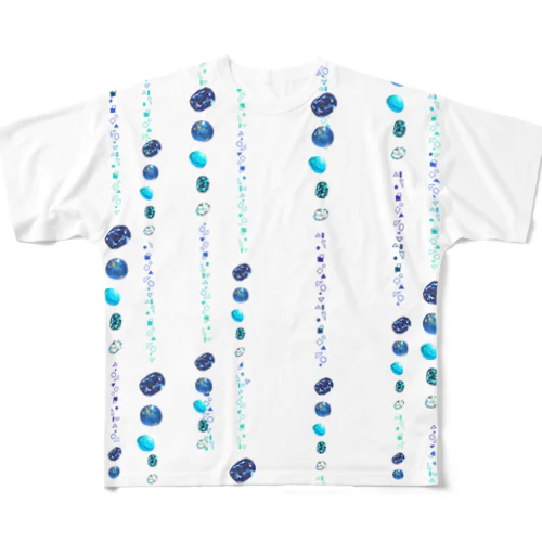 宝石・青延べ All-Over Print T-Shirt