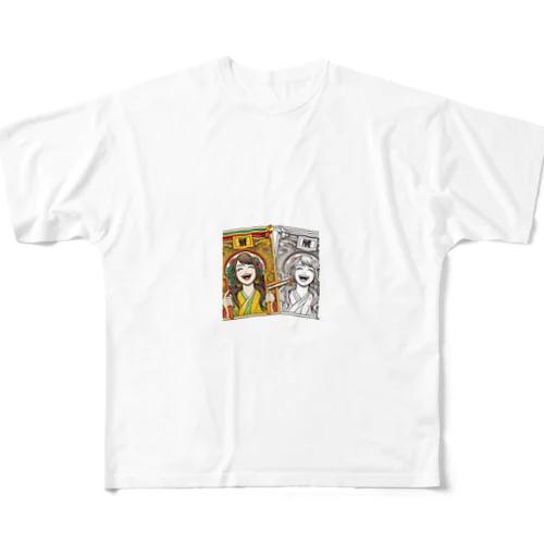 笑う門には福来る All-Over Print T-Shirt