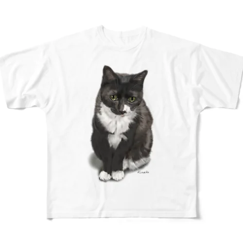 くつした猫のくろみつ All-Over Print T-Shirt