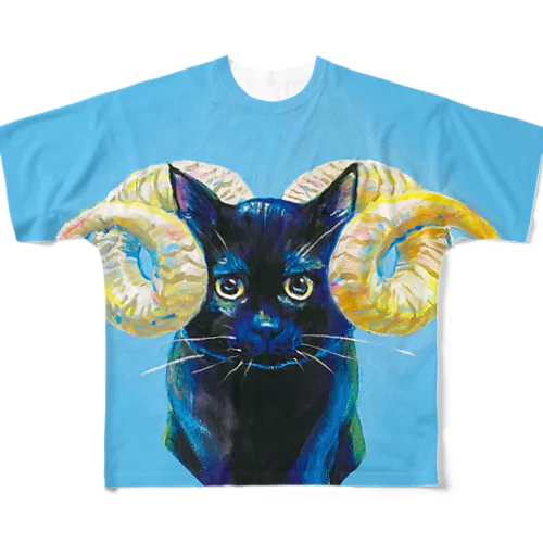 horned cat（ヒツジ） フルグラフィックTシャツ