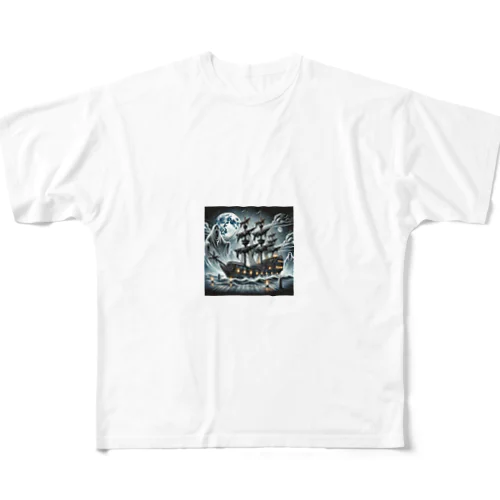 幽霊海賊船 풀그래픽 티셔츠