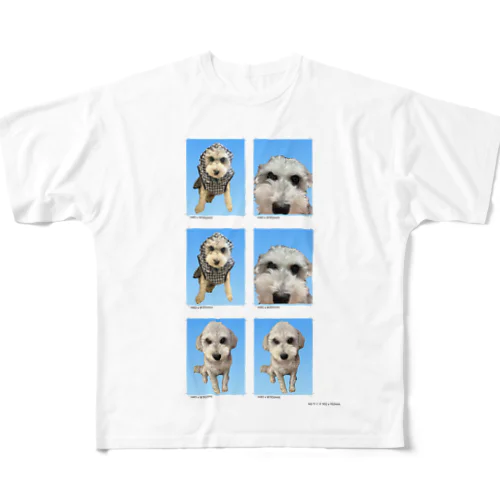 しろいいぬ 証明写真 All-Over Print T-Shirt