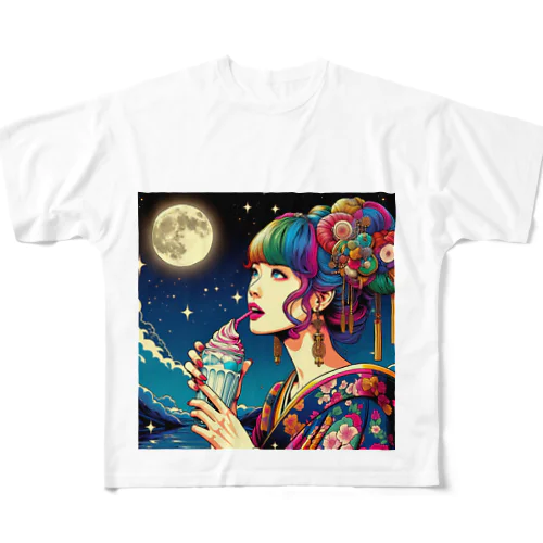 深夜の静寂に包まれた月夜 All-Over Print T-Shirt