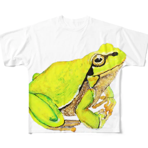 黄緑色のカエルです。 All-Over Print T-Shirt
