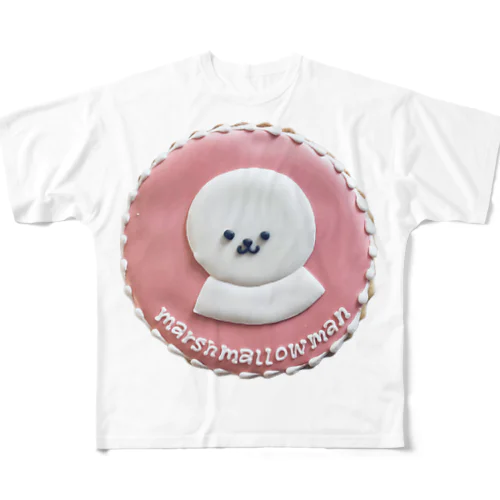 マシュマロマン公式　ビションフリーゼ  フルグラフィックTシャツ