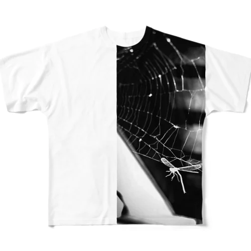 蜘蛛の巣と蜻蛉 All-Over Print T-Shirt