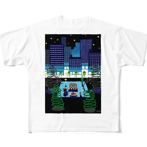 夜更けのチェス All-Over Print T-Shirt