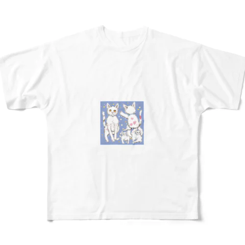 可愛いだけじゃない！ ガンギマリ猫の魅力満載！ All-Over Print T-Shirt