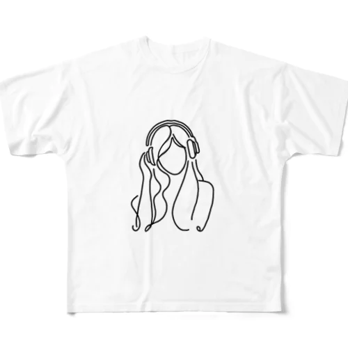一筆書き風アート13 All-Over Print T-Shirt