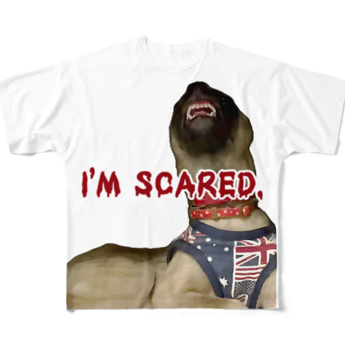 I'M SCARED. フルグラフィックTシャツ