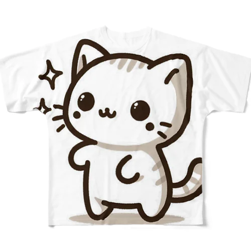 可愛いねこちゃん All-Over Print T-Shirt