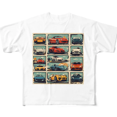 煌めく車たち フルグラフィックTシャツ