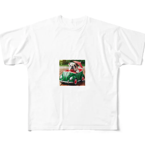 ブルドッグくんのある夏の日 All-Over Print T-Shirt