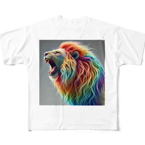 レインボーアニマルライオン All-Over Print T-Shirt