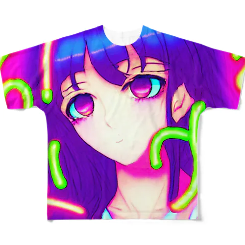 きゅぴきゅぴ★クールビューティーガール フルグラフィックTシャツ