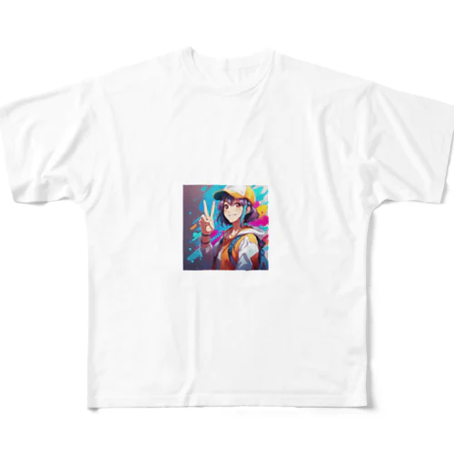 ピースフル！ フルグラフィックTシャツ