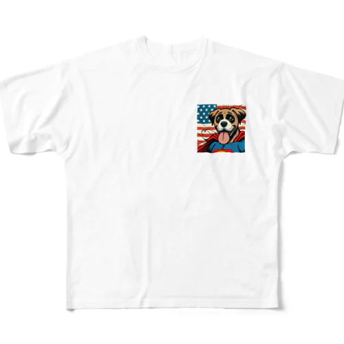 星条旗の下のヒーロー All-Over Print T-Shirt