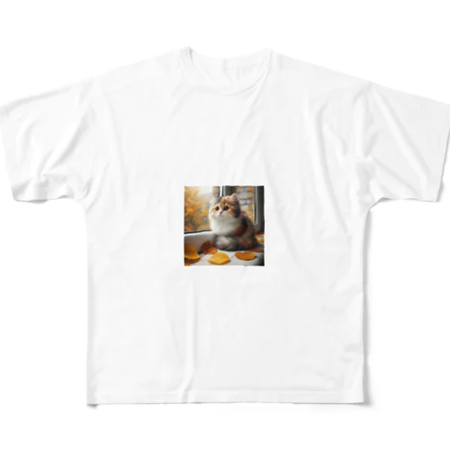 かわいい三毛猫グッズ フルグラフィックTシャツ