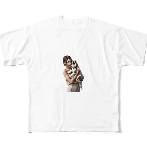 かわいさ満点！子犬のハスキー！ All-Over Print T-Shirt