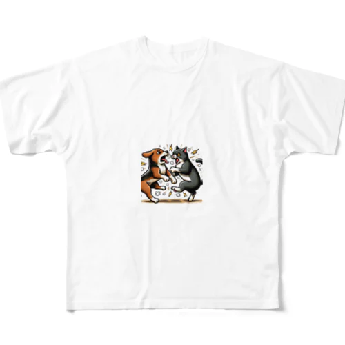 犬猿の仲 All-Over Print T-Shirt