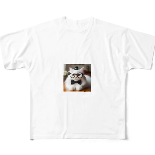 猫教授 フルグラフィックTシャツ