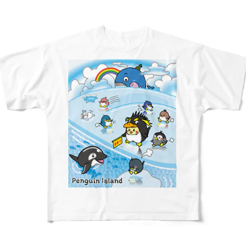 Penguin Island / ペンギンアイランド フルグラフィックTシャツ