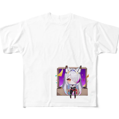 獣耳の女の子 フルグラフィックTシャツ