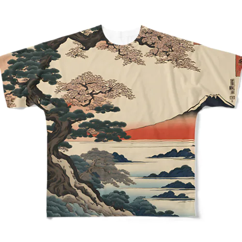 浮世絵 フルグラフィックTシャツ