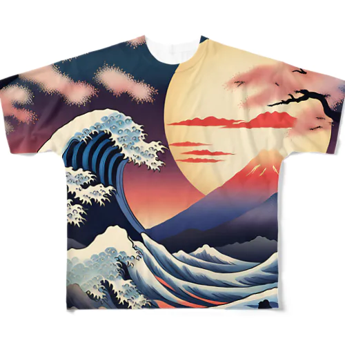 浮世絵 フルグラフィックTシャツ