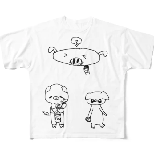 ぶたちゃんず All-Over Print T-Shirt