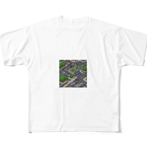 「都会の信号 道路マップ」 フルグラフィックTシャツ