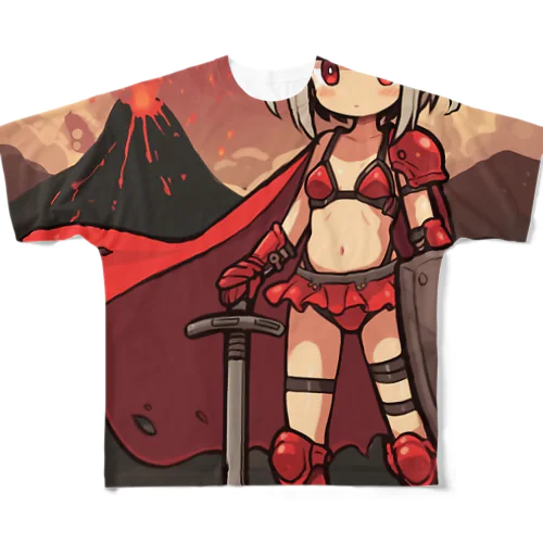 火山の女剣士 All-Over Print T-Shirt