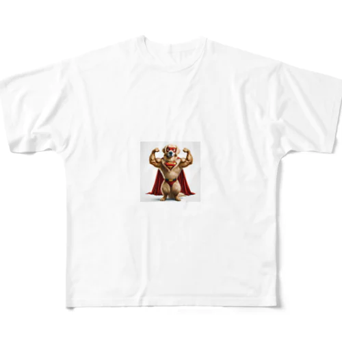 無敵のヒーロー犬 フルグラフィックTシャツ