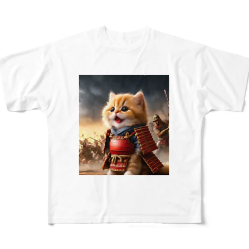 戦ねこ フルグラフィックTシャツ