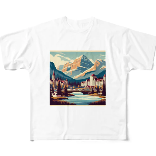 ザ カナダの自然 観光地 2 フルグラフィックTシャツ