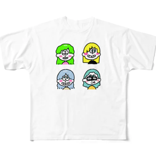 ★ポップな女の子の笑顔★① フルグラフィックTシャツ