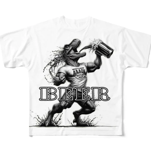 BEER　ZAURUS All-Over Print T-Shirt