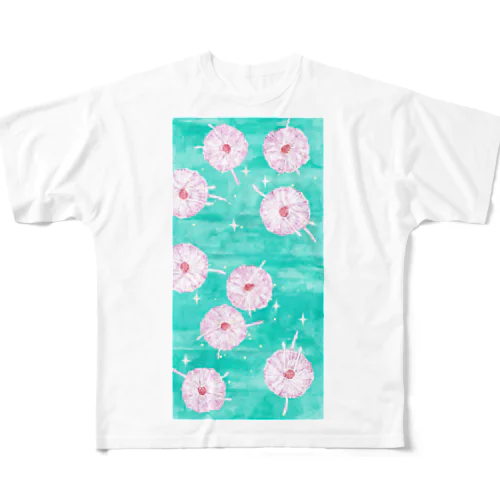 バレリーナ　エメラルドグリーン All-Over Print T-Shirt