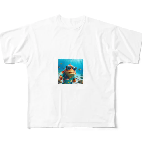 魚おじさん フルグラフィックTシャツ