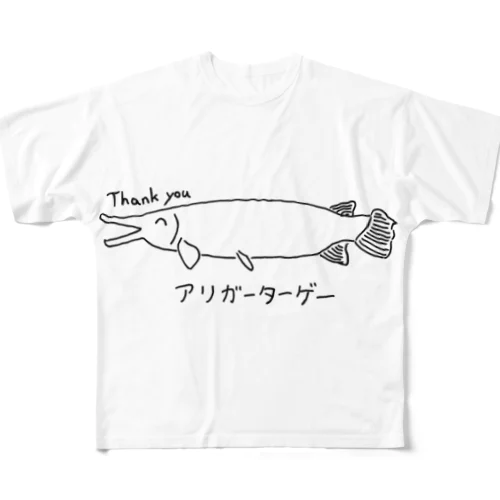 アリガーターゲー フルグラフィックTシャツ