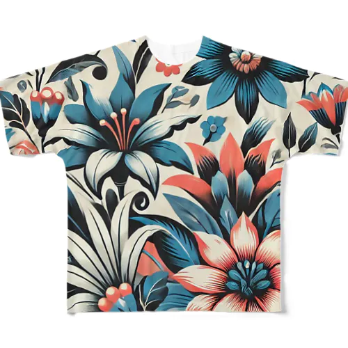 華花柄 All-Over Print T-Shirt