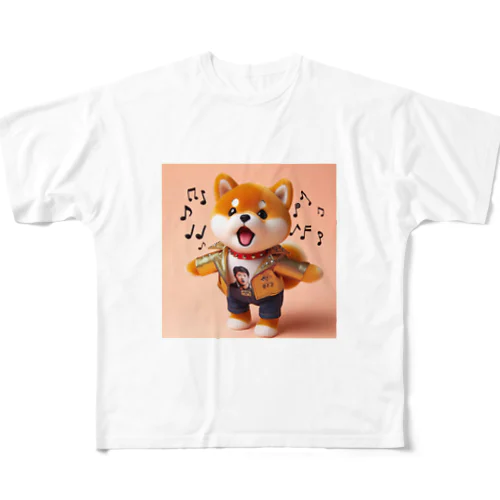 歌うワンコ、２ フルグラフィックTシャツ