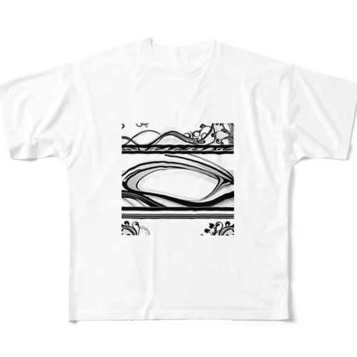 波紋模様 All-Over Print T-Shirt