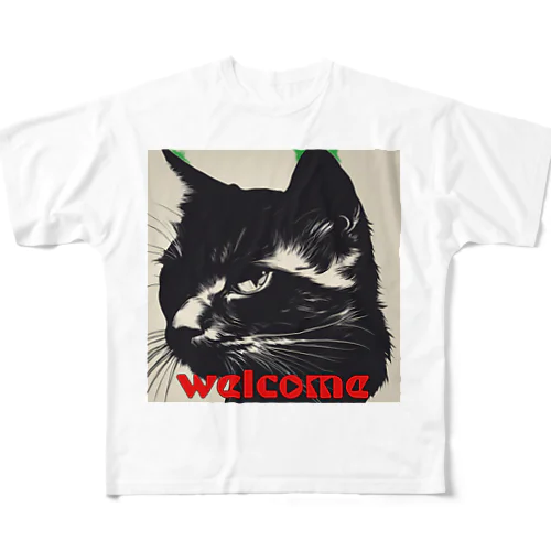 黒猫登場Ⅰ All-Over Print T-Shirt