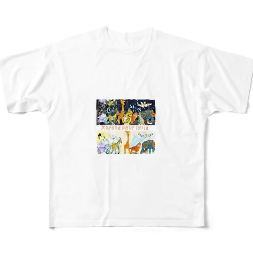 動物たちの行進「Marche pour la vie」バージョン All-Over Print T-Shirt