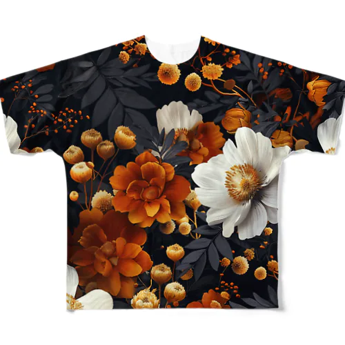 綺麗な白と黄色い花 All-Over Print T-Shirt